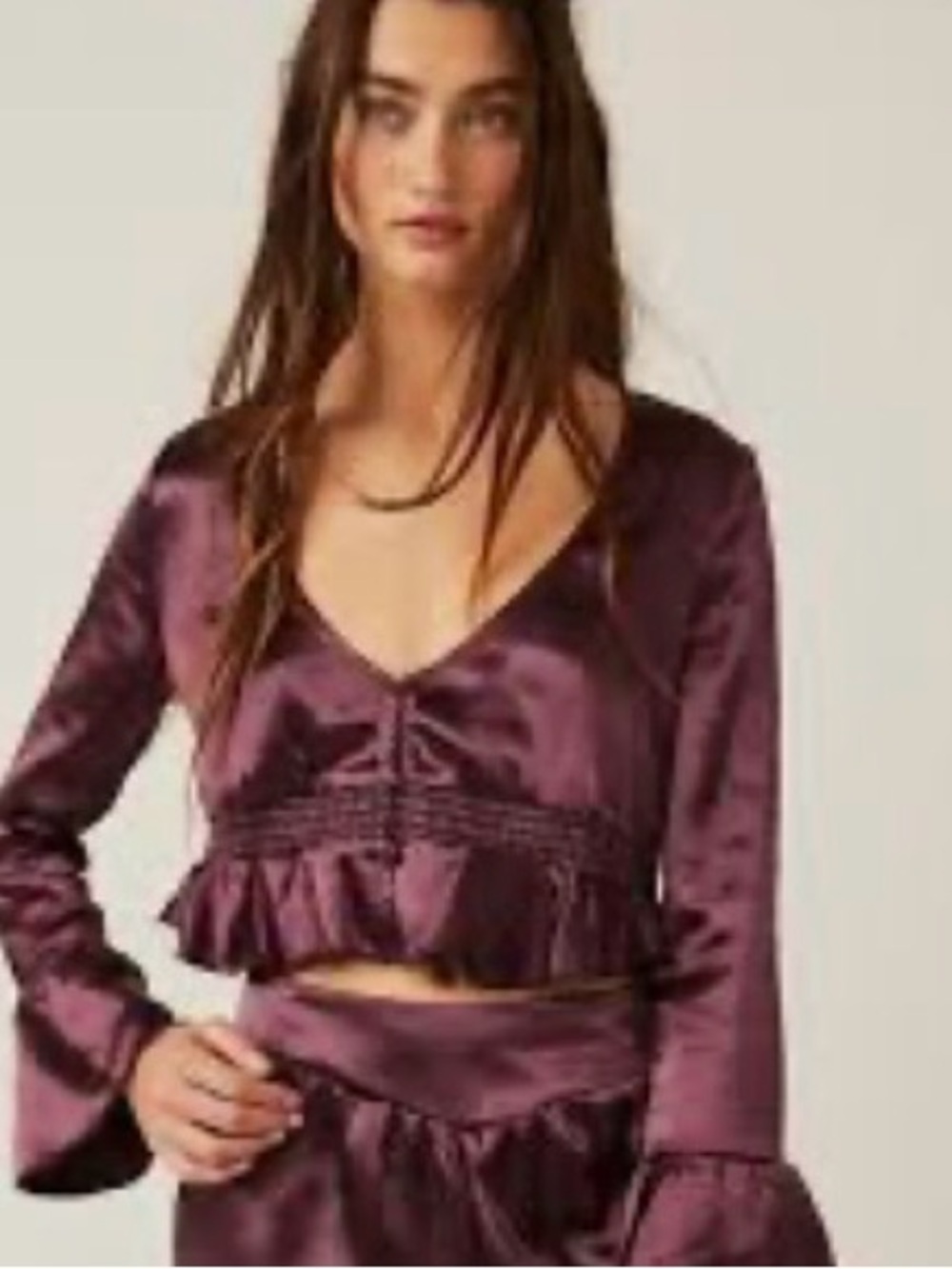 Intimately Free People Satin Top Coquette Cropped Feminine XS Y2K Style